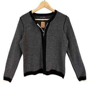 Sutton Cashmere Blend Double Placket Cardigan Sweater Size M